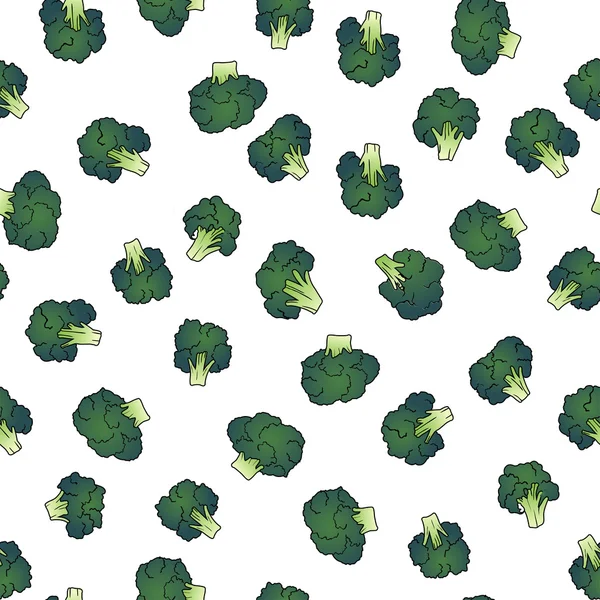 Broccoli seamless mönster — Stock vektor