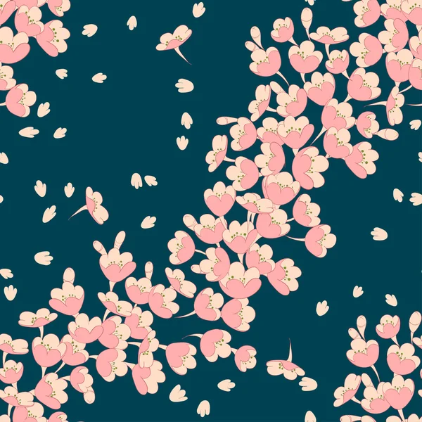 Motif sans couture avec des fleurs sakura — Image vectorielle