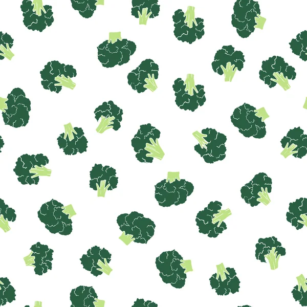 Brócolis sem costura padrão — Vetor de Stock