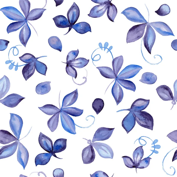 Naadloos patroon met aquarelbladeren — Stockvector