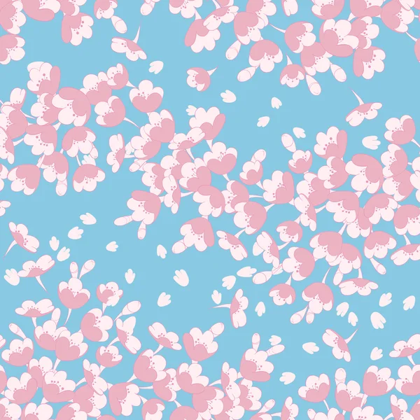 Seamless pattern with sakura flowers — Stock Vector