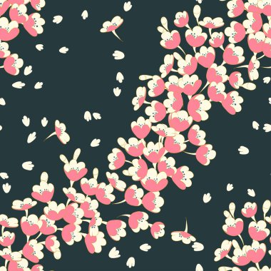 pattern with sakura flowers clipart