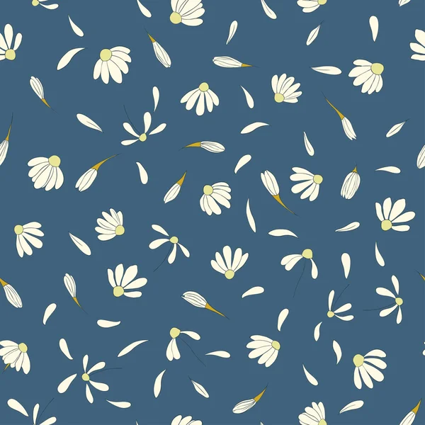 Patroon met kamille bloemen — Stockvector