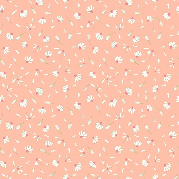 Motif avec des fleurs de camomille — Image vectorielle