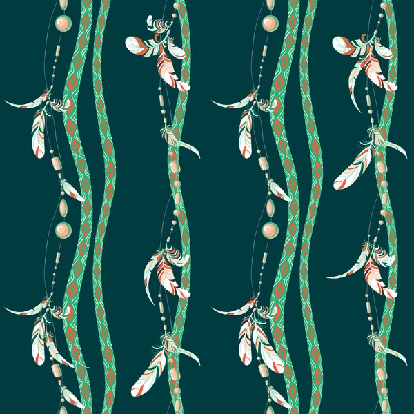 Pendaison motif plumes d'oiseau — Image vectorielle