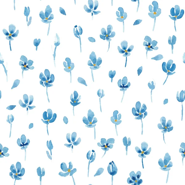 水彩花のシームレスなパターン — ストックベクタ