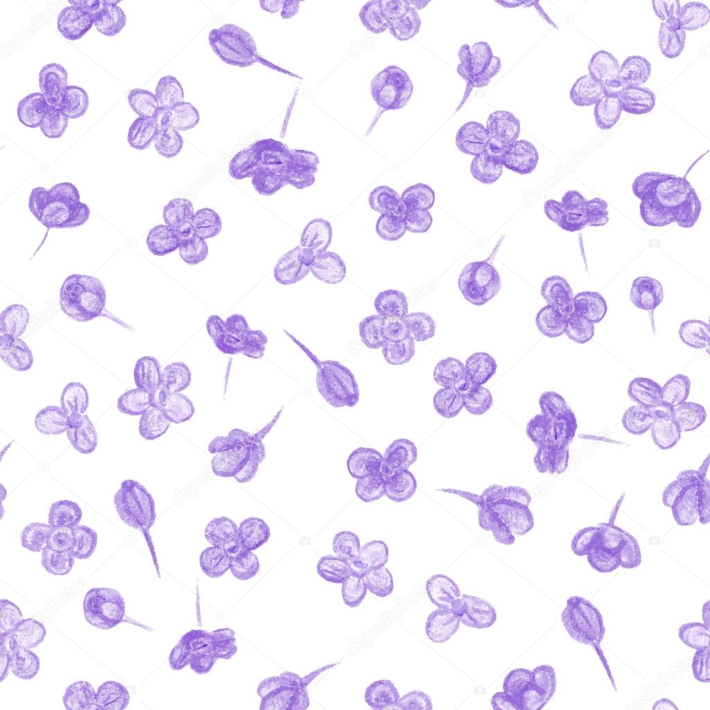 Flowers against seamless pattern
