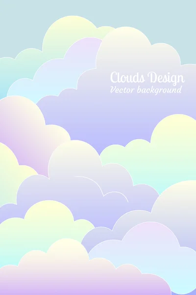 Fond nuages plats — Image vectorielle