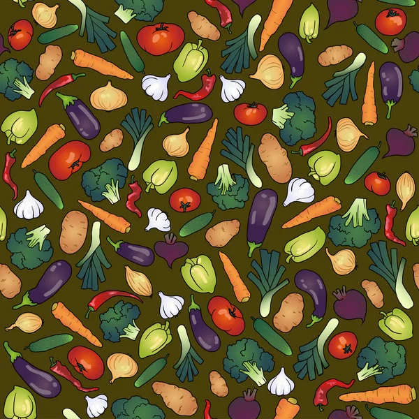 Бесшовный узор с овощами — стоковый вектор