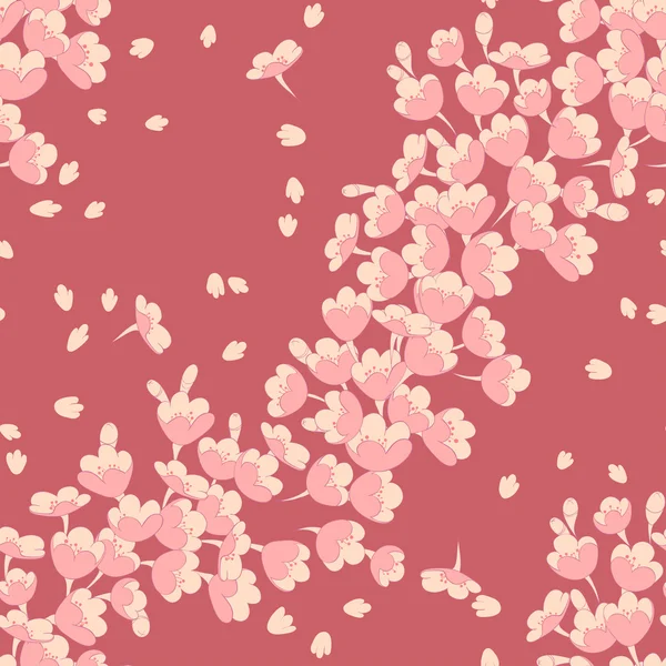 รูปแบบที่มีดอกไม้ซากุระ — ภาพเวกเตอร์สต็อก