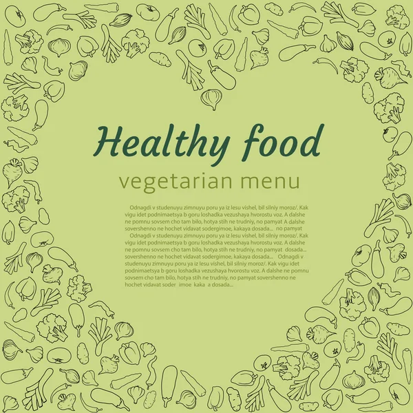 Vegetarian menu template — Stock Vector