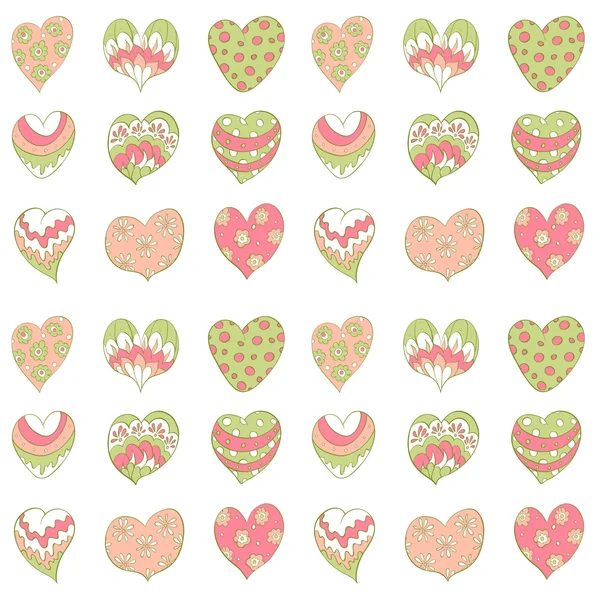 Valentines harten naadloze patroon — Stockvector
