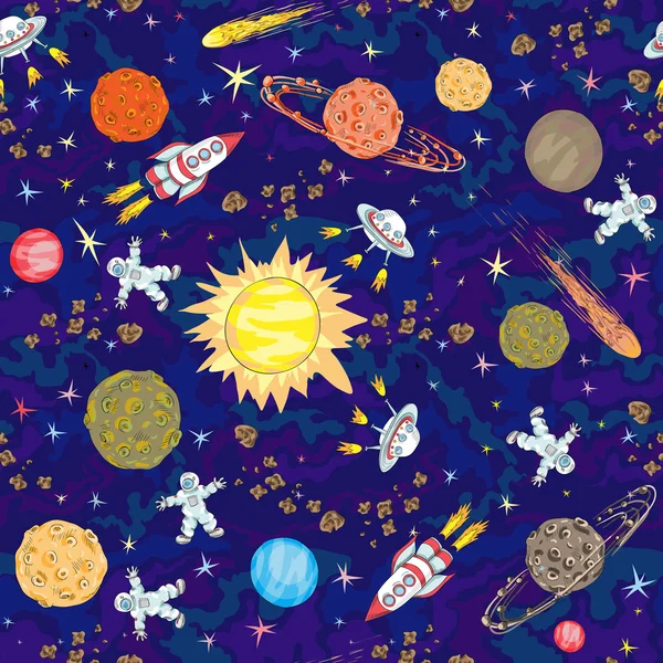 Space seamless pattern — Stock Vector