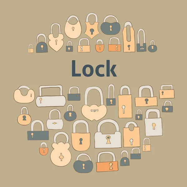 Vintage locks set — Stock Vector