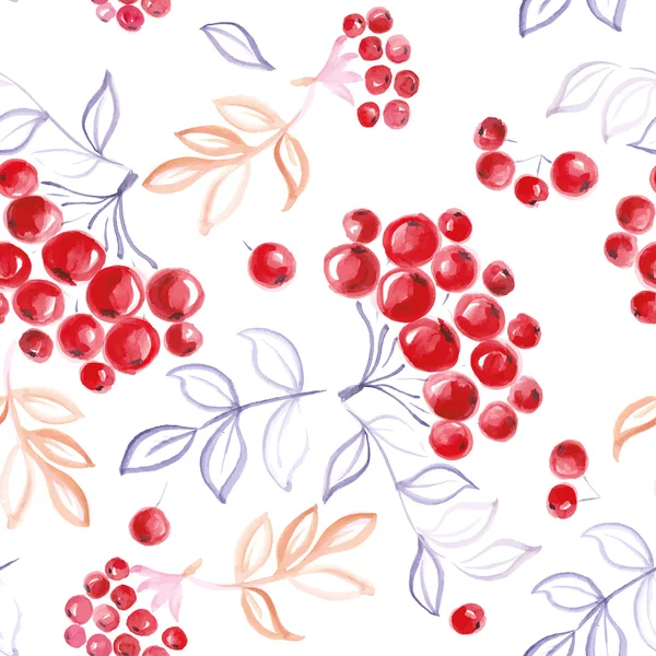 Aquarelle motif rowan sans couture — Image vectorielle