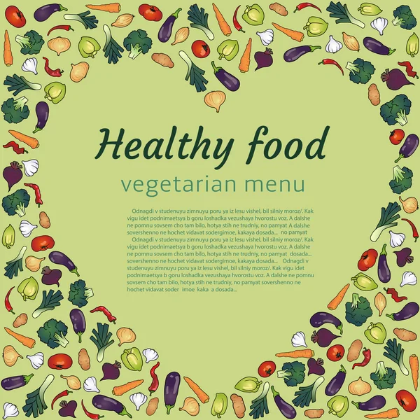 Healthy vegetable heart — Stock Vector