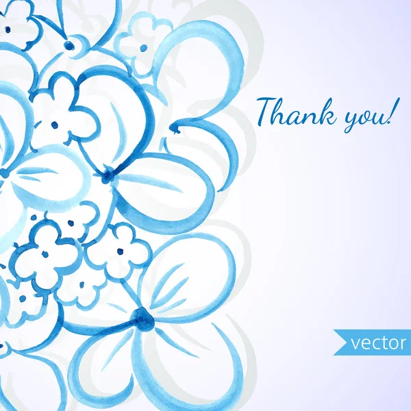 Спасибо открытка с цветами — стоковый вектор