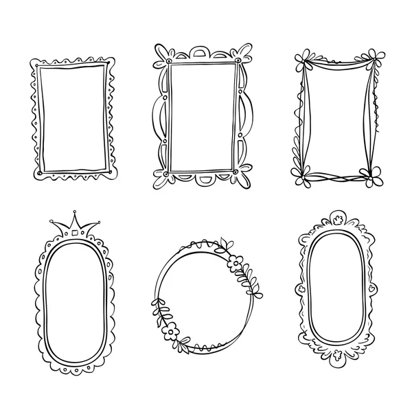 Set doodle frames — Stockvector