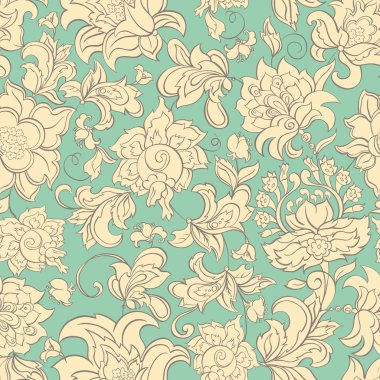 Etnik çiçek seamless modeli