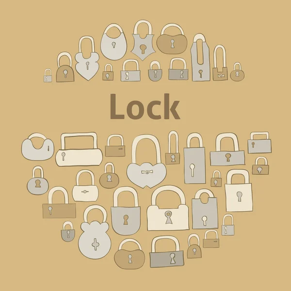 Closed locks set — Stock Vector