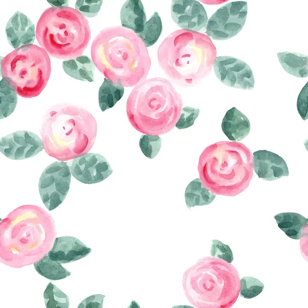 Aquarelle Roses Motif sans couture — Image vectorielle