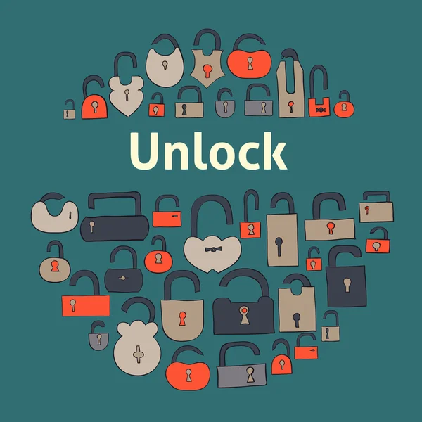 Open locks set — Stock Vector