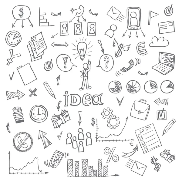 Σύνολο επιχειρήσεων doodles — Διανυσματικό Αρχείο