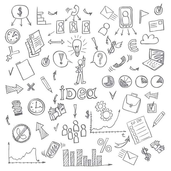 Set van Business doodles — Stockvector