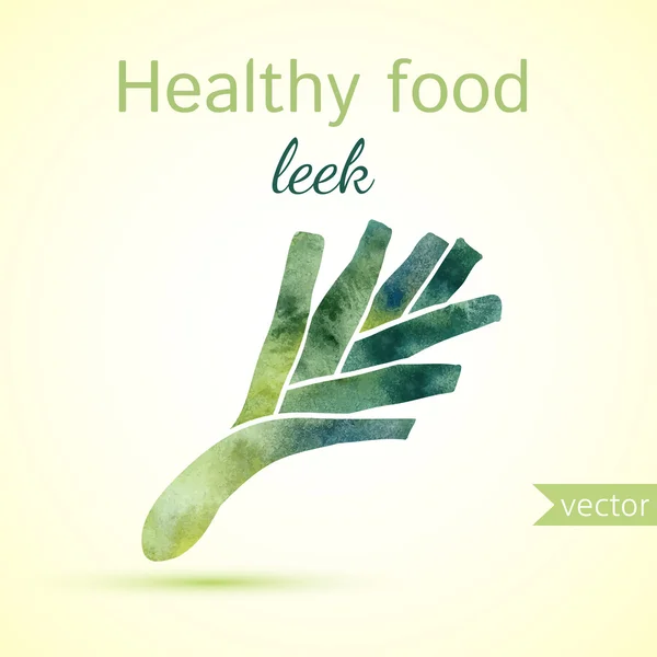 Watercolor healthy leek — Stock Vector