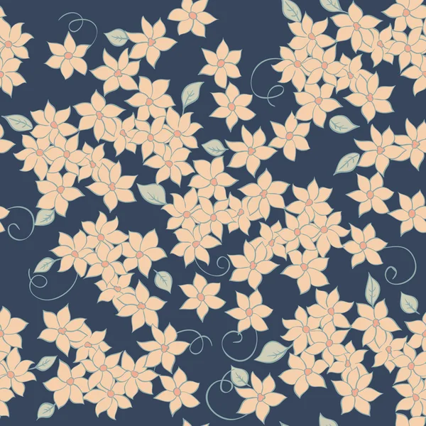 Flores patrón textil sin costura — Vector de stock