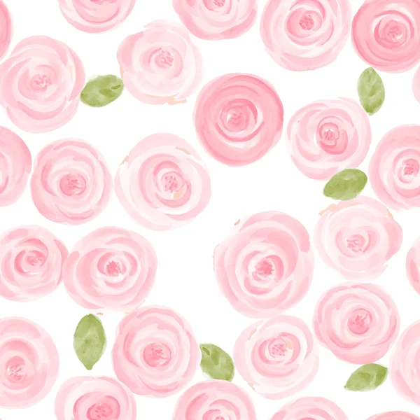 Watercolor roses seamless pattern — Stock Vector