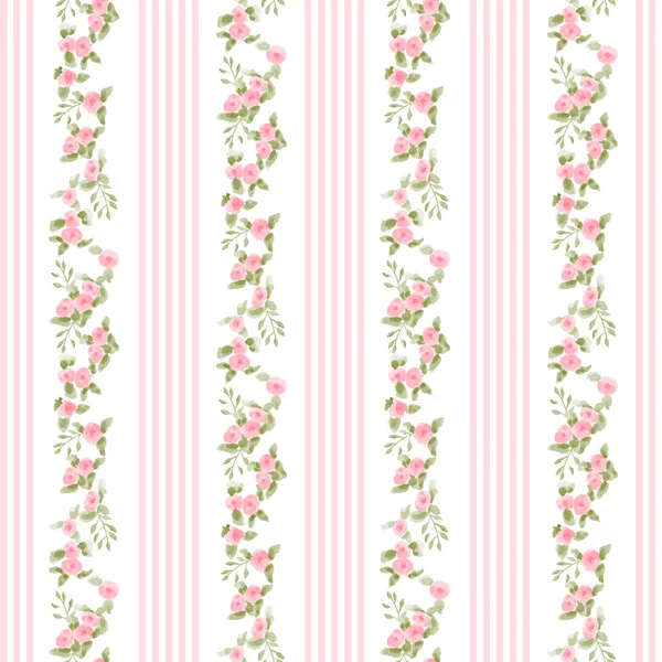 English floral pattern with stripes — Stock Vector