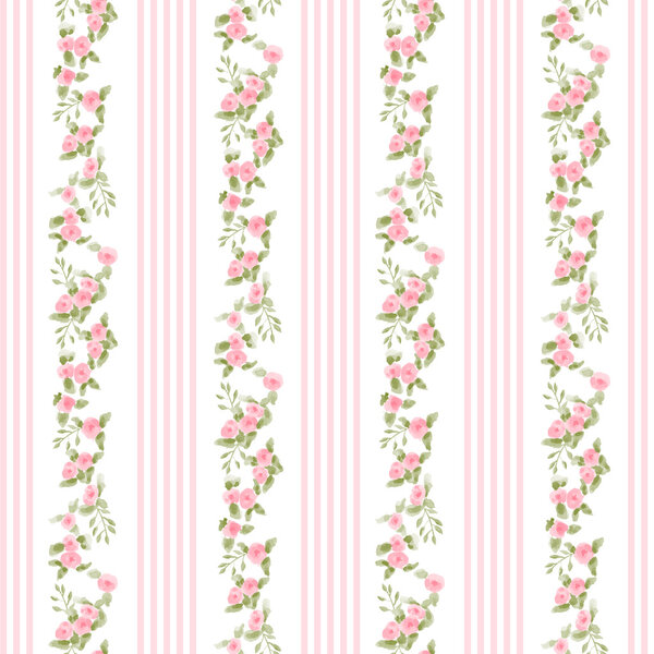 English floral pattern with stripes