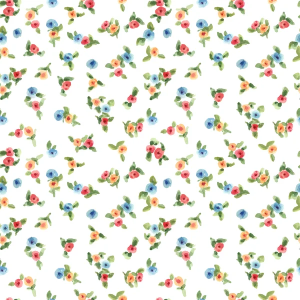 Watercolor flowers seamless pattern — Stock Vector