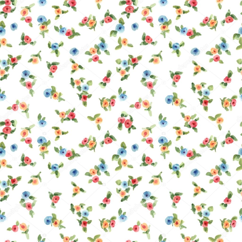 Watercolor flowers seamless pattern