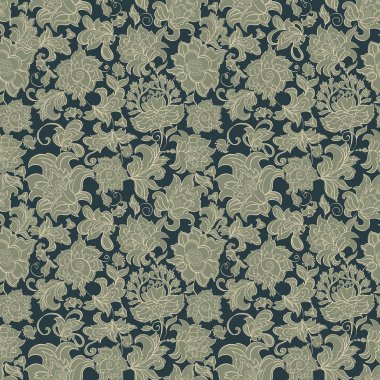 Etnik çiçek seamless modeli