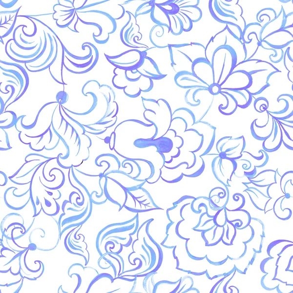Akvarell blommor seamless mönster — Stock vektor