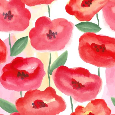 warecolor çiçek seamless modeli