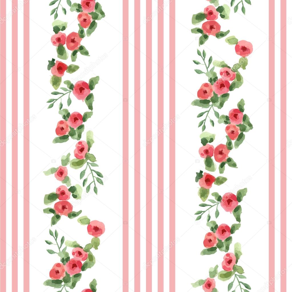 english floral pattern with stripes