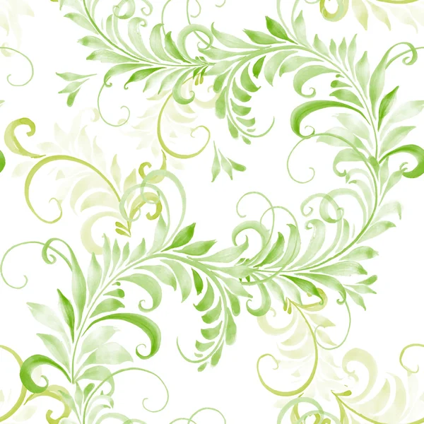 Seamless pattern with green leaves — Stock Vector