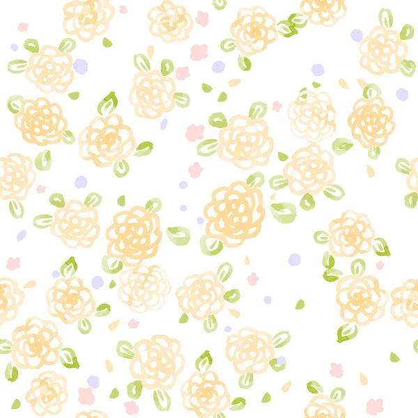 Flores amarillas sobre fondo blanco — Vector de stock