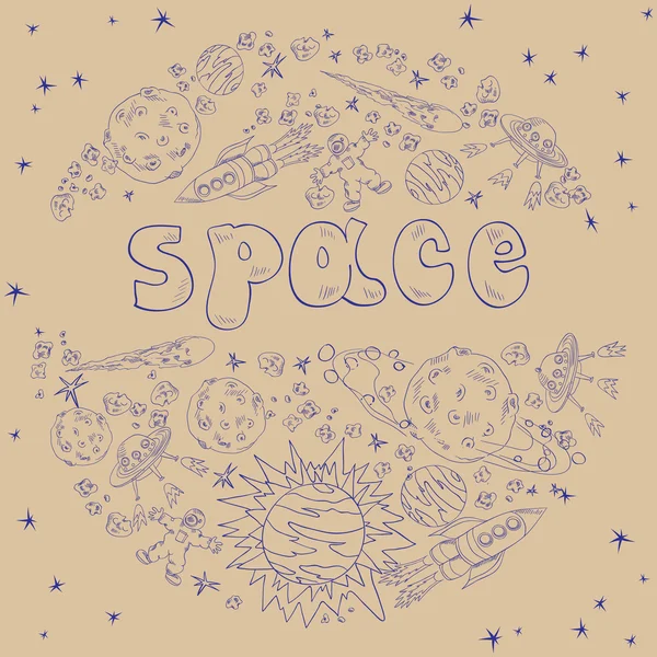 Hand drawn space — Stock Vector