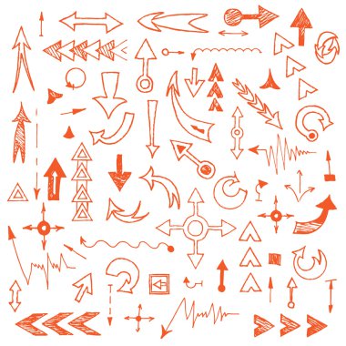 kırmızı el çizilen okları