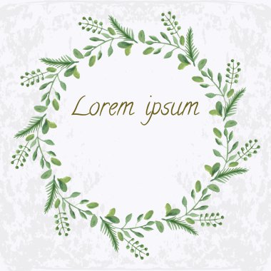 Sulu Boya yuvarlak çerçeve çiçek