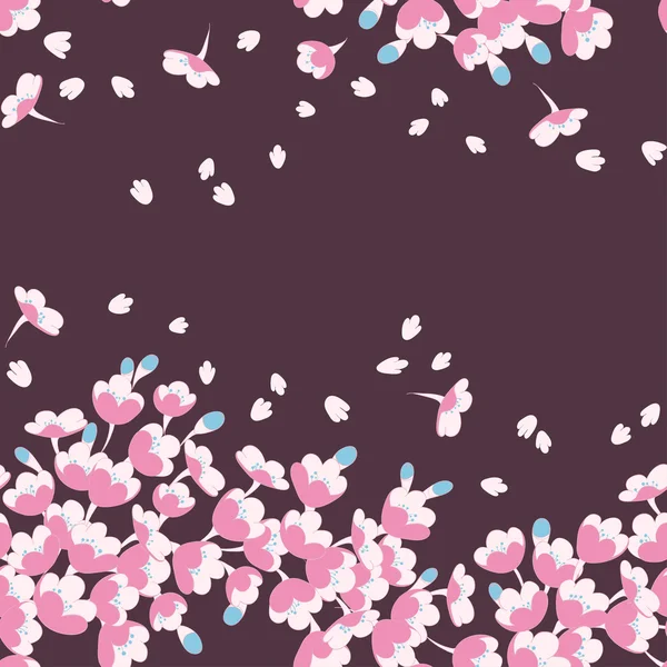 Pattern with sakura branch — Stock vektor