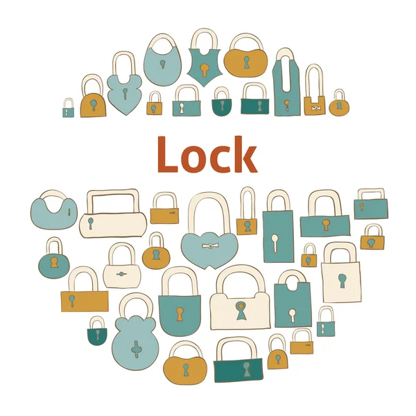 Closed locks illustration — Stock Vector