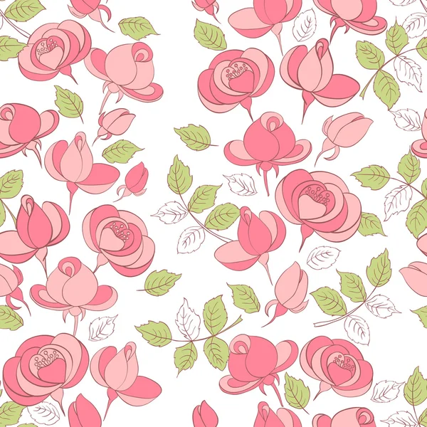 Vintage roses seamless pattern — Stock Vector