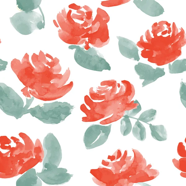 Roses aquarelle dessinées à la main — Image vectorielle