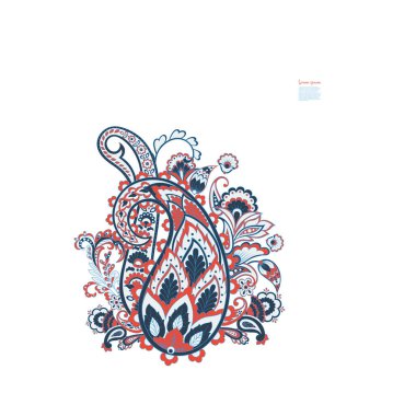 Paisley Vektör Deseni. Çiçekli Asya ResimleriName