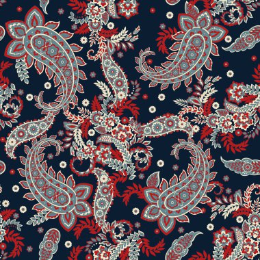Paisley deseni, her amaç için harika bir vektör tasarımı. Kusursuz arkaplan